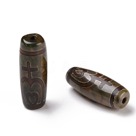 Tibetan Style dZi Beads X-TDZI-E004-18-1