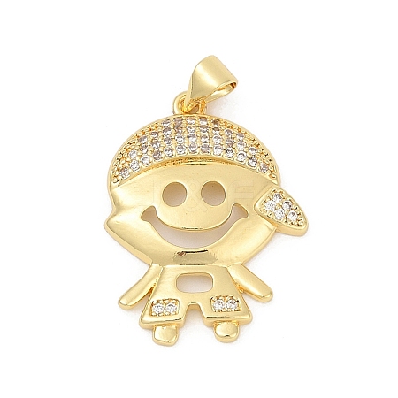 Brass Micro Pave Cubic Zirconia Pendants KK-D317-102G-1
