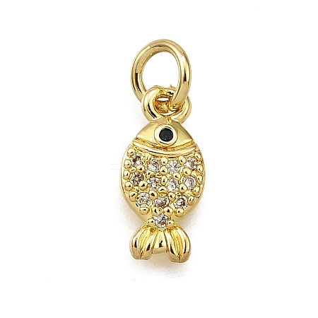 Brass Micro Pave Cubic Zirconia Pendants KK-Z100-05G-1