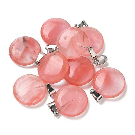 Cherry Quartz Glass Pendants G-B127-14P-03-1