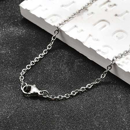 Non-Tarnish 304 Stainless Steel Cable Chain Necklace for Men Women STAS-L164A-01P-B-1