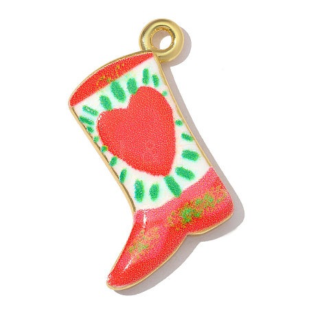 Printed Brass with Enamel Pendants KK-OY001-44G-1