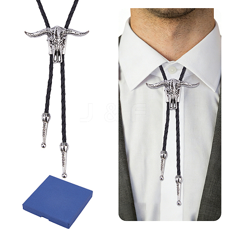 1Pc Alloy Cattle Head Bolo Tie Necklaces NJEW-MA0001-01-1