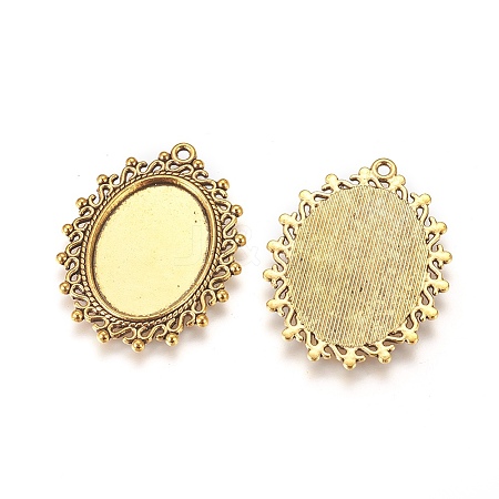 Zinc Alloy Pendant Settings for Cabochon & Rhinestone LS-PALLOY-A15289-AG-LF-1