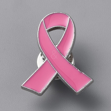 Breast Cancer Awareness Ribbon Enamel Pins JEWB-WH0022-88D-1