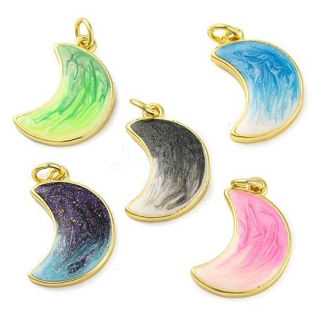 Brass Enamel Pendants KK-S401-08G-1