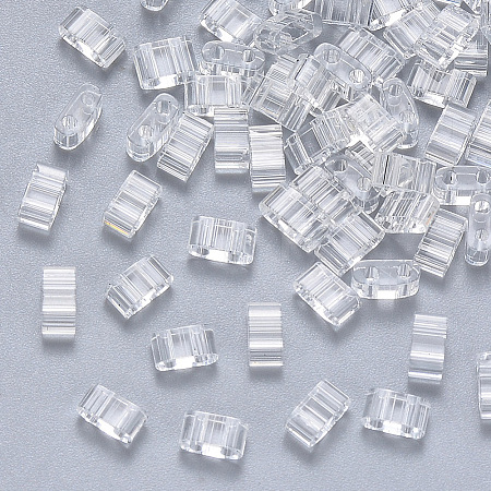 2-Hole Transparent Glass Seed Beads SEED-S031-M-001-1