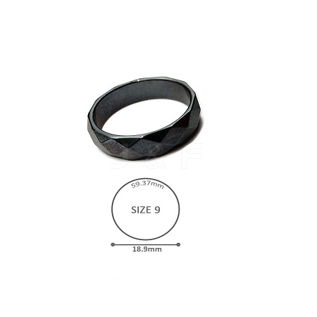 Synthetic Hematite Plain Band Rings BK4832-32-1