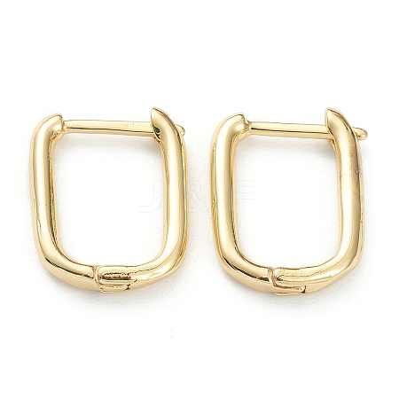 Brass Huggie Hoop Earrings LS-EJEW-P189-01G-1