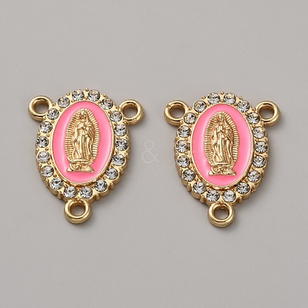 Zinc Alloy Enamel Religion Oval with Virgin Mary Chandelier Component Links FIND-WH0366-384G-05-1