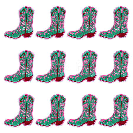12Pcs Computerized Embroidery Polyester Iron on/Sew on Patches DIY-PH0035-83-1