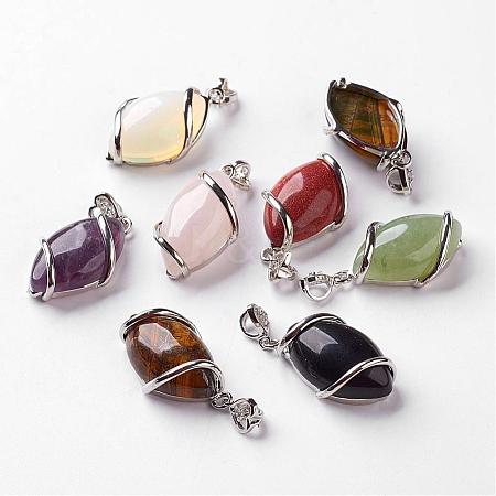 Natural Mixed Stone Pendants G-G073-M-1