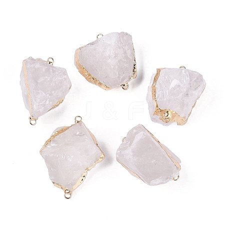 Raw Rough Natural Quartz Crystal Nuggets Connector Charms G-Q606-08A-1