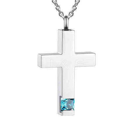 Cross Urn Ashes Pendant Necklace PW-WGBB57D-12-1