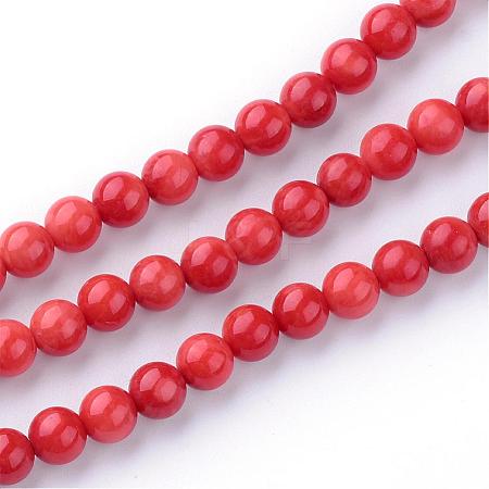 Dyed Natural Coral Bead Strands CORA-S019-35-1