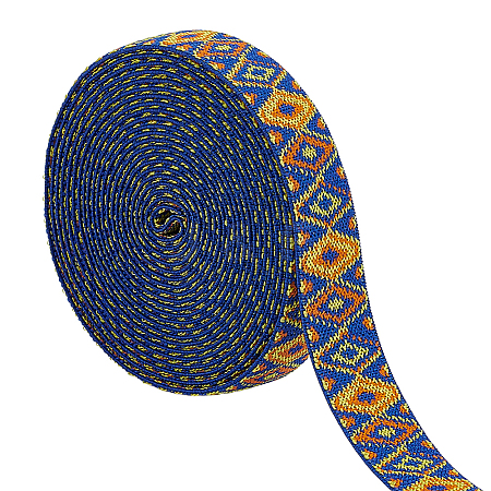 Rhombus Pattern Ethnic Style Polyester Ribbons OCOR-BC0009-21A-1