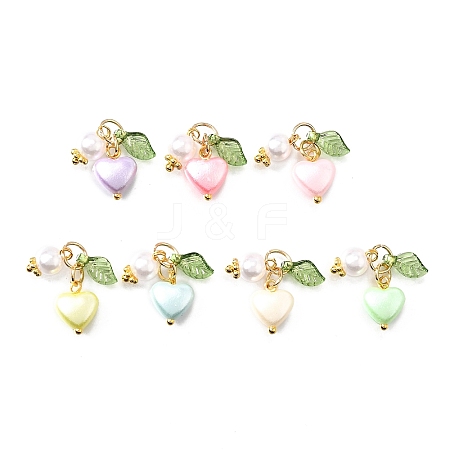 Imitation Pearl Acrylic Pendants PALLOY-JF04028-1