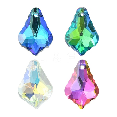 4Pcs 4 Colors Electroplated Glass Pendants EGLA-YW0001-59-1