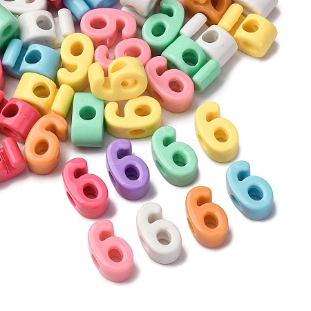 Opaque Acrylic European Beads OACR-S072-04H-1