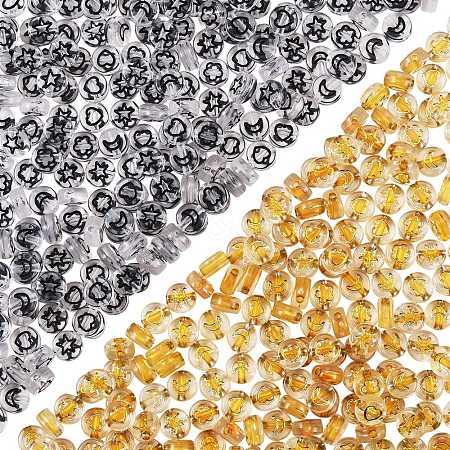600Pcs 2 Colors Transparent Acrylic Beads TACR-SZ0001-02-1