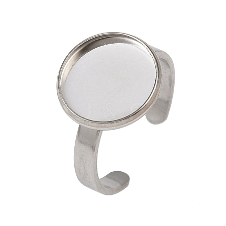 304 Stainless Steel Cuff Ring Components STAS-D372-07P-04-1