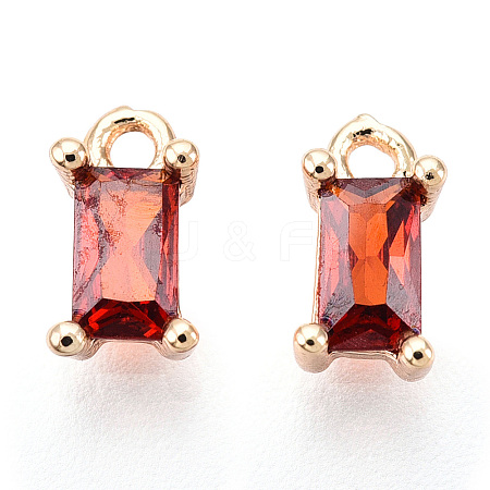 Brass Cubic Zirconia Charms X1-KK-S350-367O-1