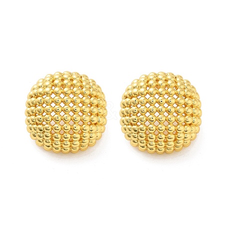 Rack Plating Half Round Brass Stud Earrings EJEW-M029-08G-1