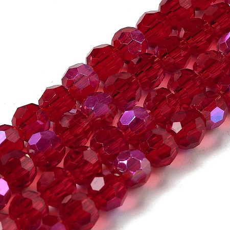 Electroplate Transparent Glass Beads Strands EGLA-A035-T6mm-L07-1