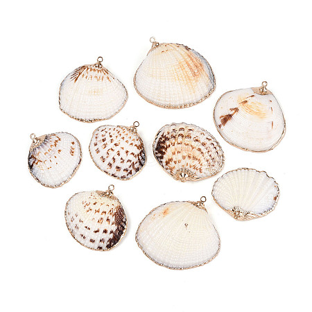 Electroplate Sea Shell Pendants X-SSHEL-T006-04-1