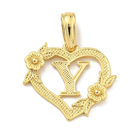 Heart Brass Pendants KK-I714-04G-Y-1