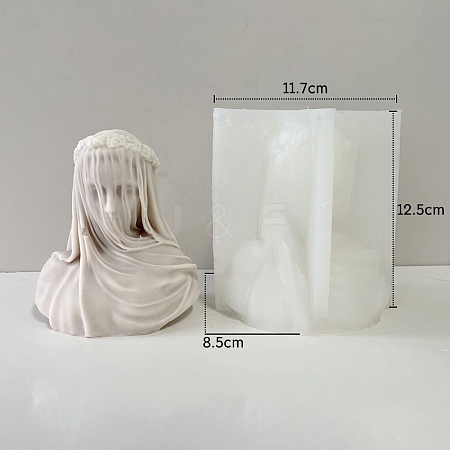 Greek Goddess Food Grade Silicone Bust Portrait Candle Molds PW-WG93932-01-1