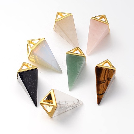 Natural & Synthetic Mixed Stone Point Pendulum Pendants G-E301-G-1