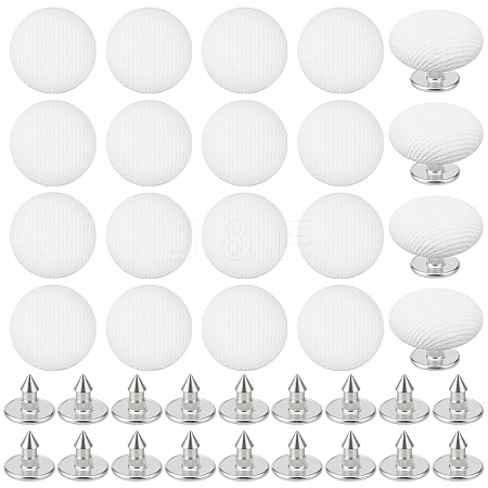 24Pcs Pure Cotton Covered Iron Buttons BUTT-BC0001-19C-1