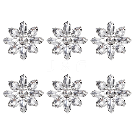 6Pcs Glass Cabochons GLAA-FG0001-31-1