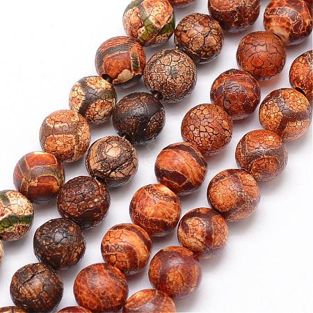 Tibetan Style Mixed Pattern dZi Beads G-K166-02-10mm-L2-1