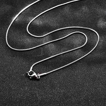 Non-Tarnish 304 Stainless Steel Square Snake Chain Necklaces NJEW-L173-005-P-1