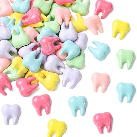 60Pcs 6 Colors Opaque Resin Cabochons RESI-CJZ0001-01-1