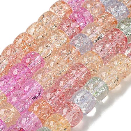 Transparent Spray Painting Crackle Glass Beads Strands GLAA-NH0001-05A-1