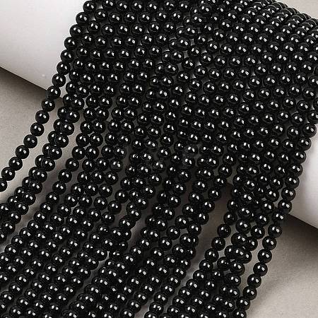 Natural Black Spinel Round Bead Strands G-A130-3mm-32A-1
