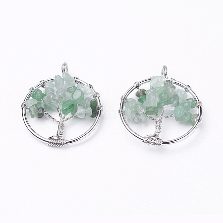 Natural Green Aventurine Pendants LS-G-E419-12P-1