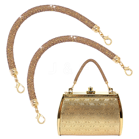 2Pcs Alloy Topaz Rhinestone Bag Handles DIY-PH0028-95G-1