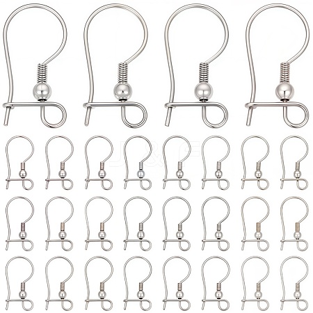 100Pcs 316L Surgical Stainless Steel Hoop Earring Findings STAS-SC0008-52-1