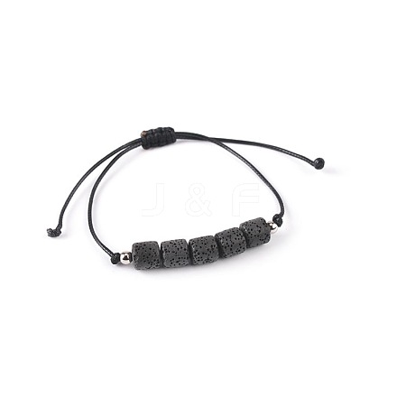 Bohemian Adjustable Handmade Dyed Natuarl Lava Rock Braided Bead Bracelets for Women RX0209-8-1