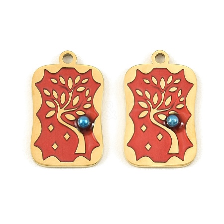 304 Stainless Steel Enamel Pendants STAS-H251-03A-01-1