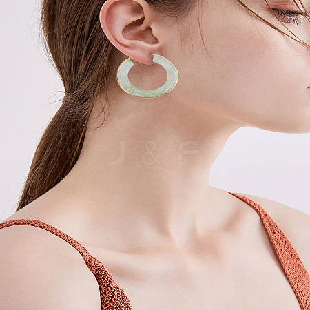 1 Pair Stylish Stainless Steel Fever Hoop Earrings EJEW-LP0011-05A-1