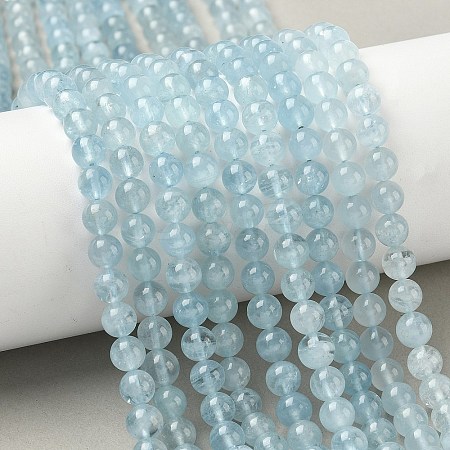 Natural Aquamarine Beads Strands G-D334-A01-6mm-1