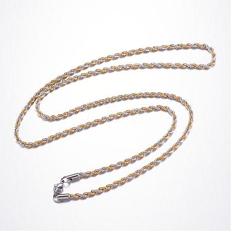 304 Stainless Steel Rope Chain Necklaces NJEW-P047-39-1