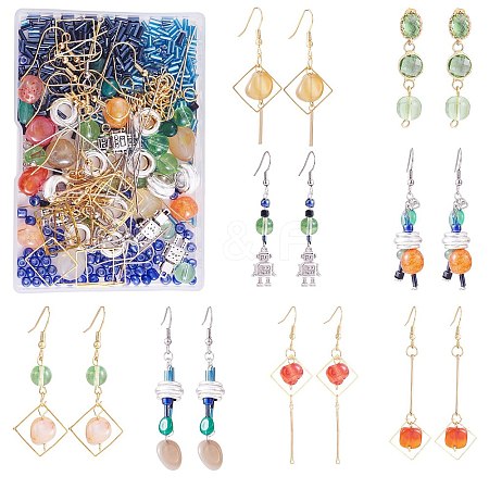 DIY Gemstone Drop Earring Making Kit DIY-SZ0009-75-1