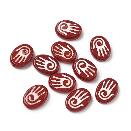 Baking Paint Glass Beads LAMP-D003-06F-1