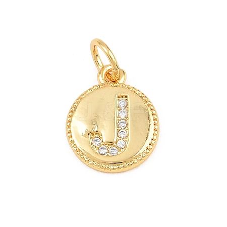 Brass Micro Pave Clear Cubic Zirconia Charms CU-CBA56CE-12G-J-1